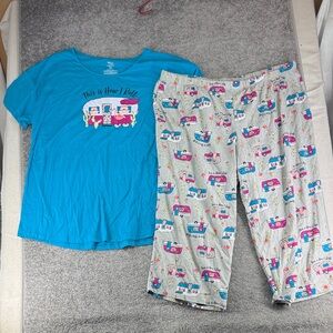 NWT Secret Treasures Pajama PJs Set This Is How I Roll Camper Camping Womens XL